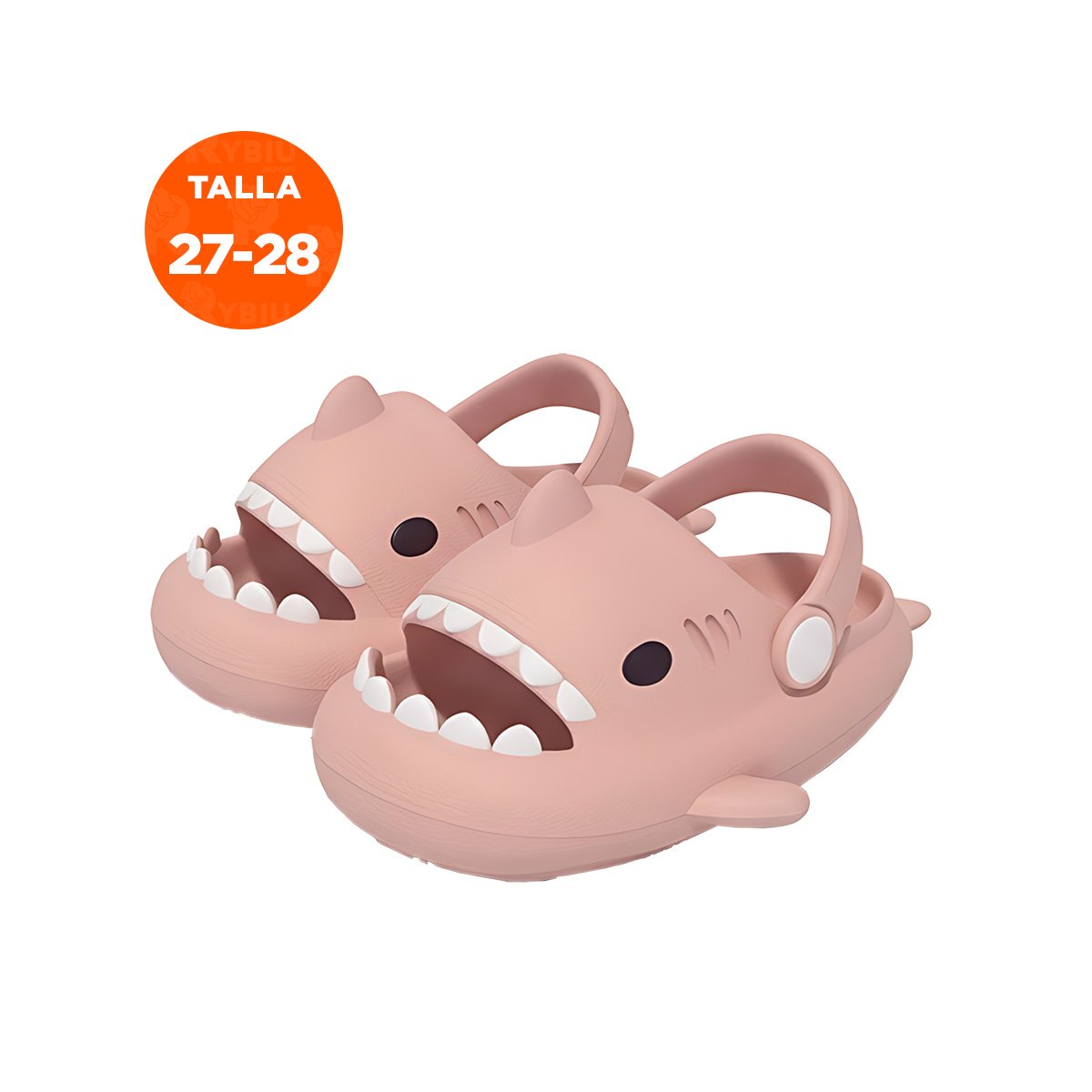CALZADO CON CORREA ROSADO TALLA 27 28 TIBURON DE GOMA PARA NIÑA Y+REGALO STICKER - 4