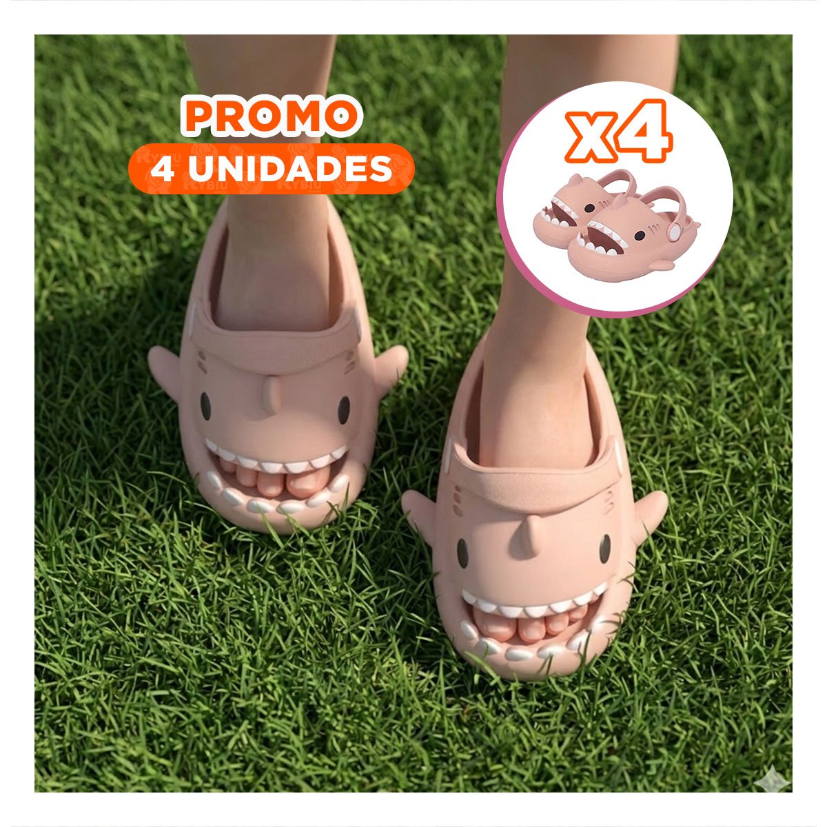 PACK4 CHANCLA CON CORREA DE TIBURON ROSADO TALLA 21 22 PARA NIÑA DE MUCHO CONFORT - 1