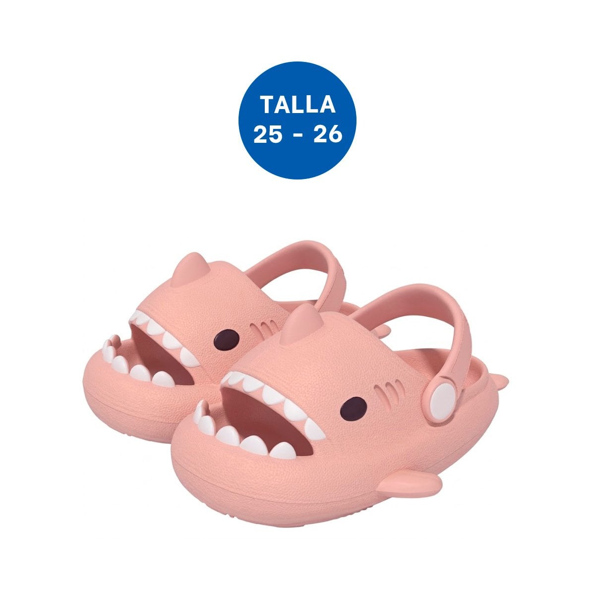 CHANCLA TALLA 25 26 TIBURON ROSADO PARA NIÑAS CON CORREA DE ESTILO TOP - 4
