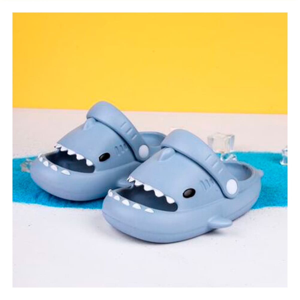 PACK6 CHANCLA INFANTIL CON MOTIVO DE TIBURON EN CELESTE PARA TALLA 29 Y 30 Y+REGALO STICKER - 3