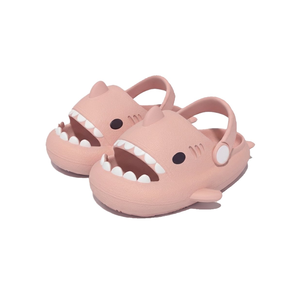 OJOTA DE NIÑAS ROSADO CON TIBURON DE CORREA COMODA EN TALLA 31 32 Y+PAPEL REGALO - 1