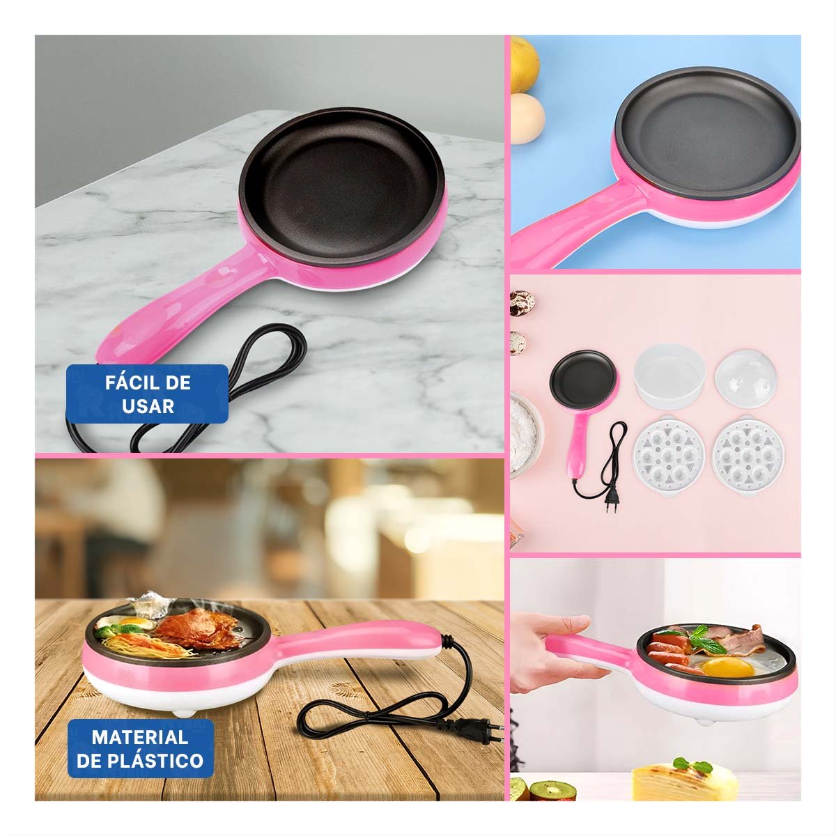 COCINAR ALIMENTOS CON PAVA 2 EN 1 ROSADA FREIDORA CON RAPIDEZ Y+POST IT - 5