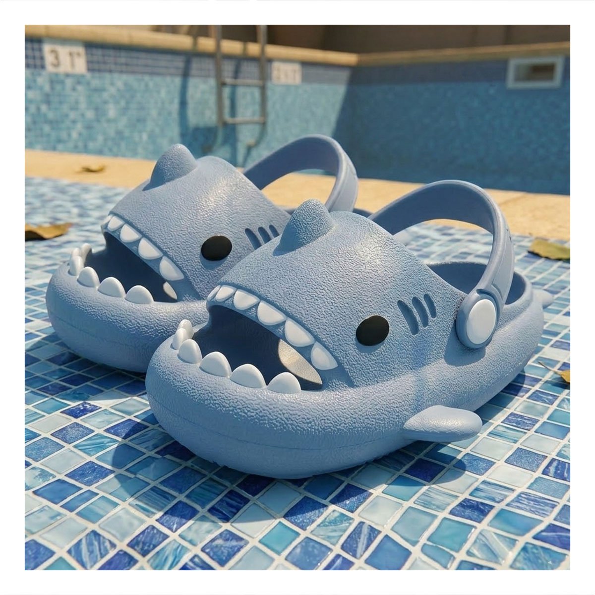 HUARACHE DE TIBURON CON CORREA TALLA 31 O 32 PARA NIÑOS COLOR CELESTE Y+PAPEL REGALO - 3