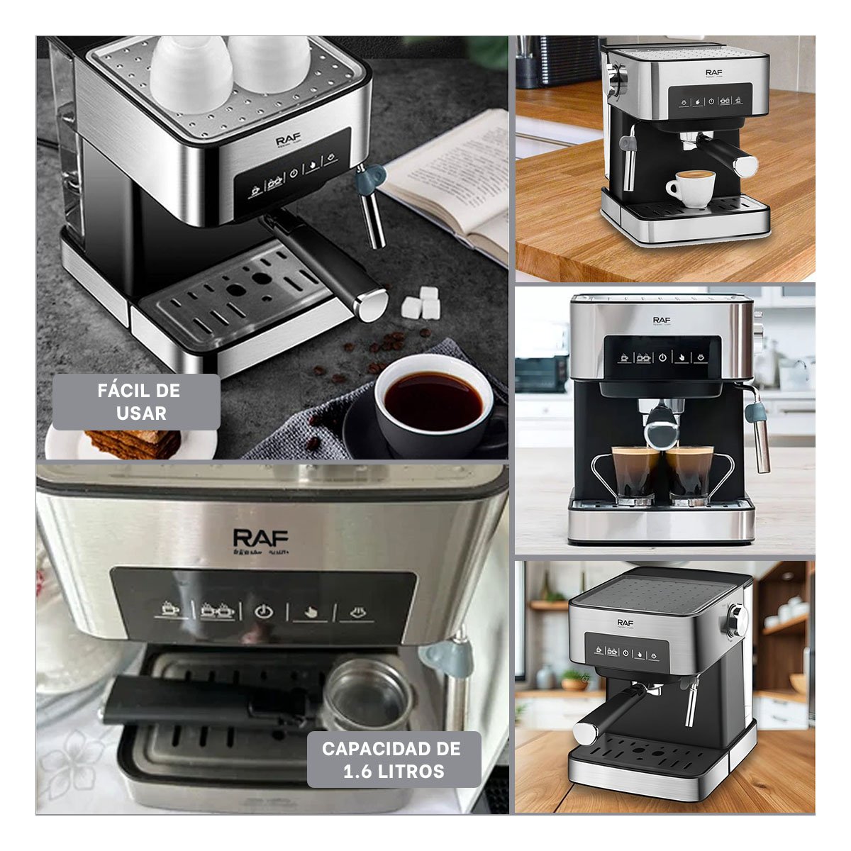 CAFETERA DIGITAL 1.6L PLATEADO PARA LA CASA Y+POST IT - 5