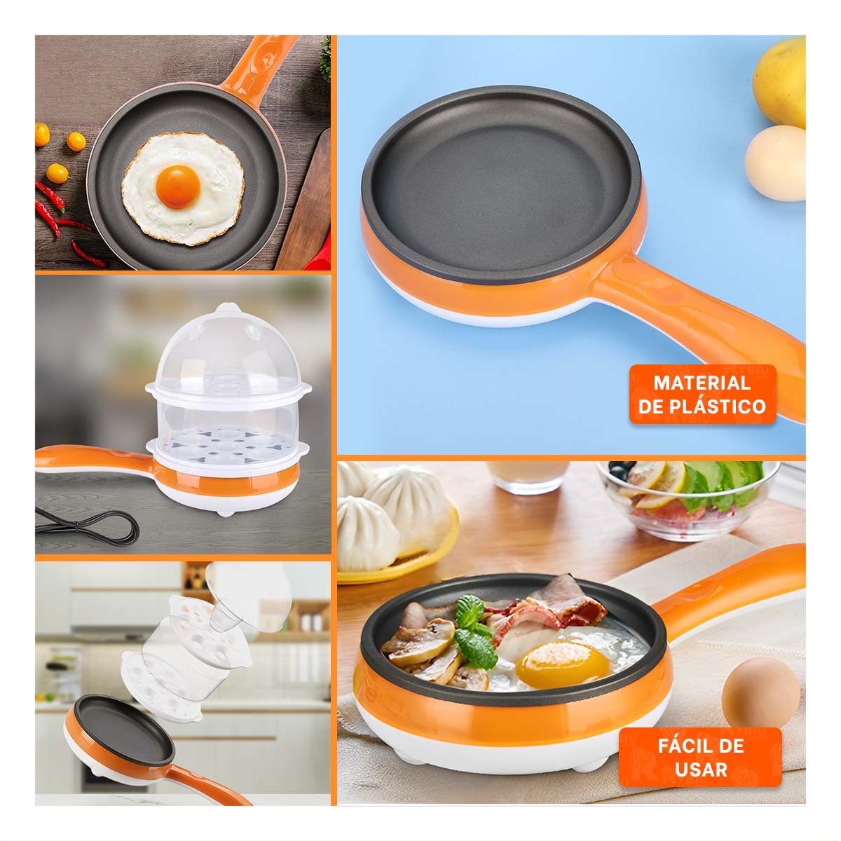 FREIDORA 2 EN 1 NARANJA PARA PREPARAR COMIDAS RÁPIDAS Y+LIGAS REGALO - 5