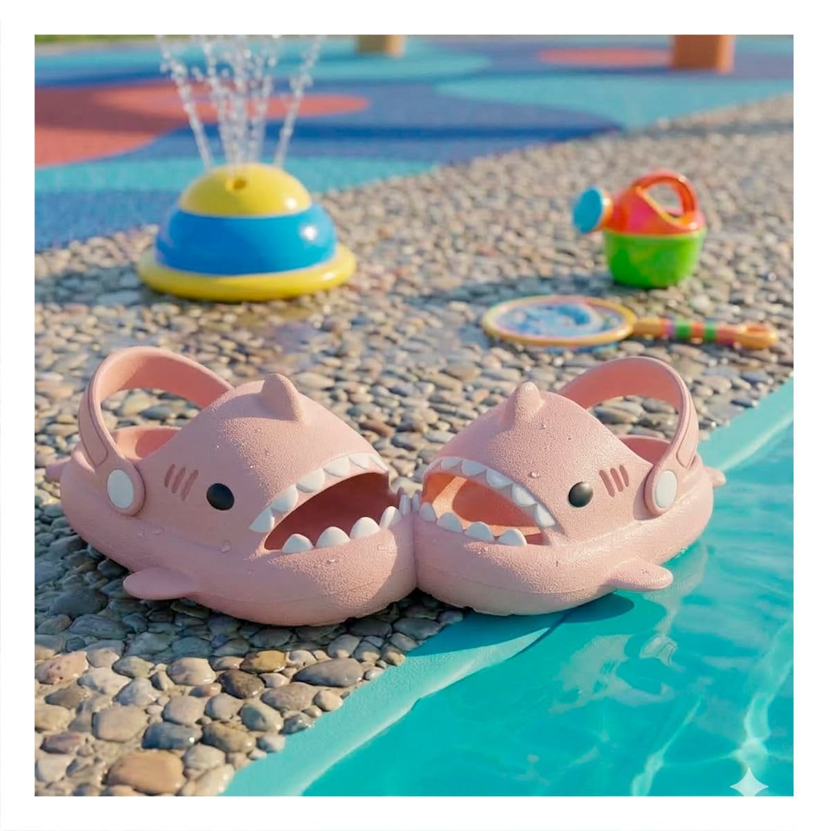 PACK2 OJOTA DE TIBURON PARA NIÑAS CON CORREA ROSADO Y COMODA TALLA 29 30 Y+REGALO STICKER - 5