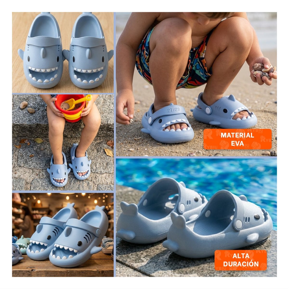 PLAYERA CON CORREA TIBURON CELESTE TALLA 27/28 PARA NIÑOS DE CALIDAD DURABLE Y+LIGAS REGALO - 5