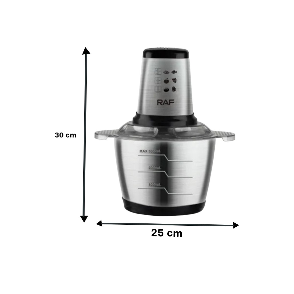 PACK6 TRITURADOR 3L DE ALIMENTOS COLOR GRIS PARA MEZCLAS SUAVES - 4