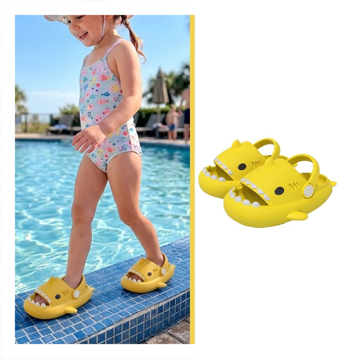 BABUCHAS AMARILLAS PARA NIÑOS CON CORREA DE TIBURON TALLA 21 Y 22 DE ESTILO - 3