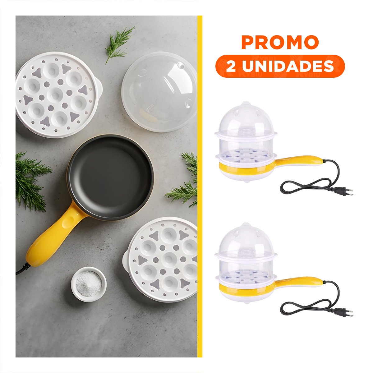 PACK2 MAQUINA DE FREIR AMARILLA 2 EN 1 DE OPERACION SENCILLA Y TAMBIEN RAPIDA - 1