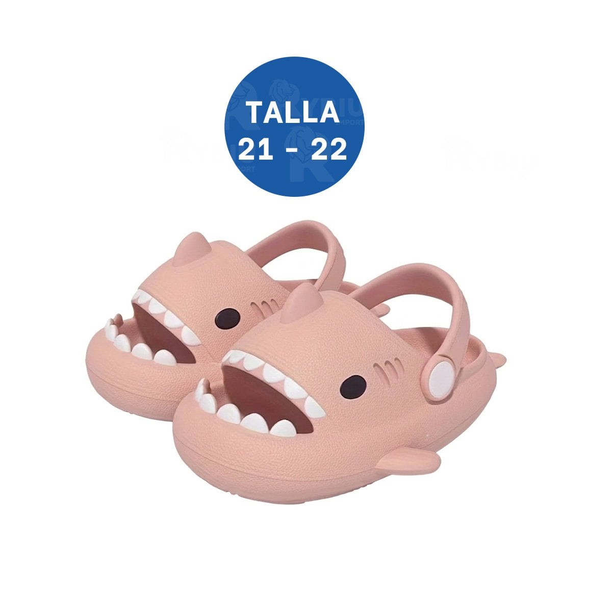 PACK4 PANTUFLA DE NIÑA CON CORREA ROSADO TALLA 21 22 DE TIBURON PARA DESCANSO Y+REGALO STICKER - 4
