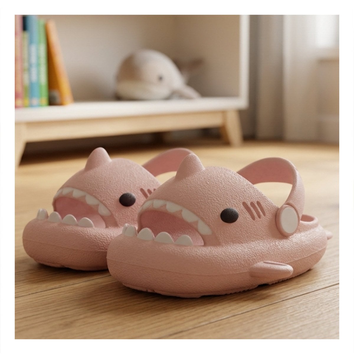 PACK6 OJOTA PARA NIÑAS DE TIBURON CON CORREA ROSADO DE LA TALLA 31 32 - 2