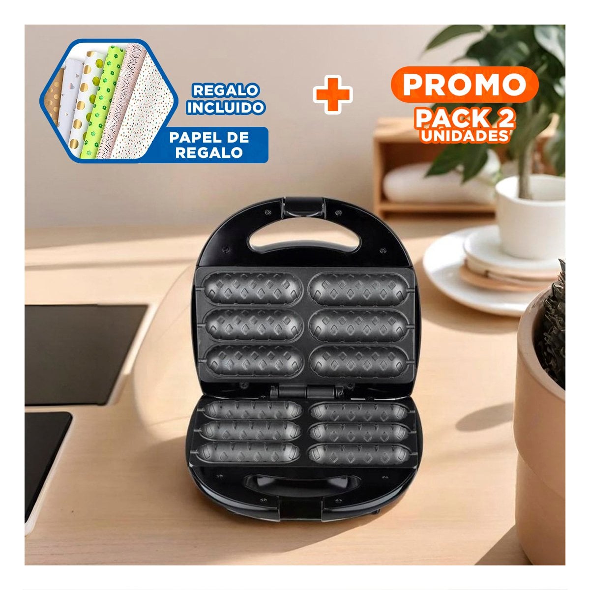 PACK2 MÁQUINA PARA HACER YOGUIS CASEROS NEGRO Y+PAPEL REGALO - 1