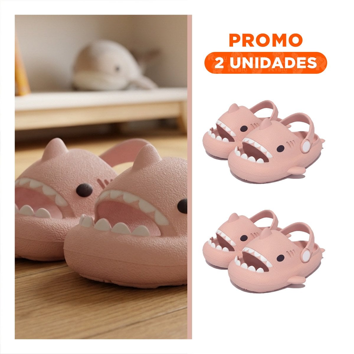 PACK2 PLAYERA DE COLOR ROSADO CON CORREA DE TIBURON PARA NIÑAS TALLA 31 32 - 1