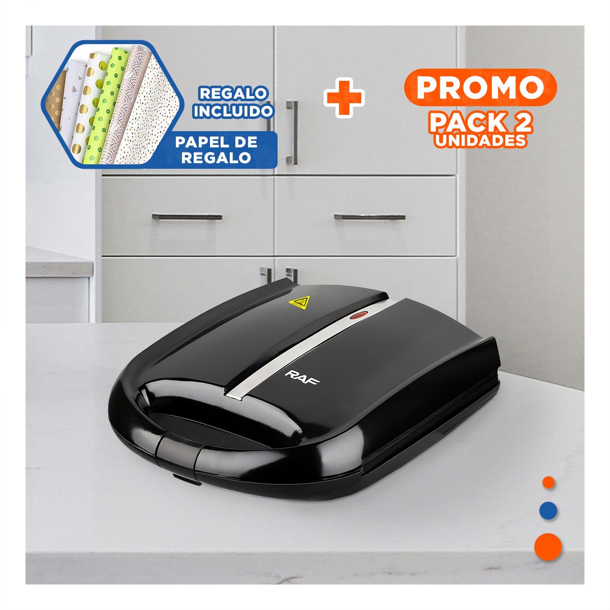 PACK2 DISPOSITIVO PARA MINI TORTAS CON SISTEMA ANTIADHERENTE COLOR NEGRO Y+PAPEL REGALO - 1