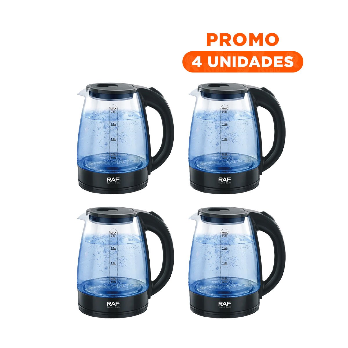 PACK4 TETERA ELÉCTRICA NEGRO PARA INFUSIONES RÁPIDAS 2L Y+REGALO STICKER - 1