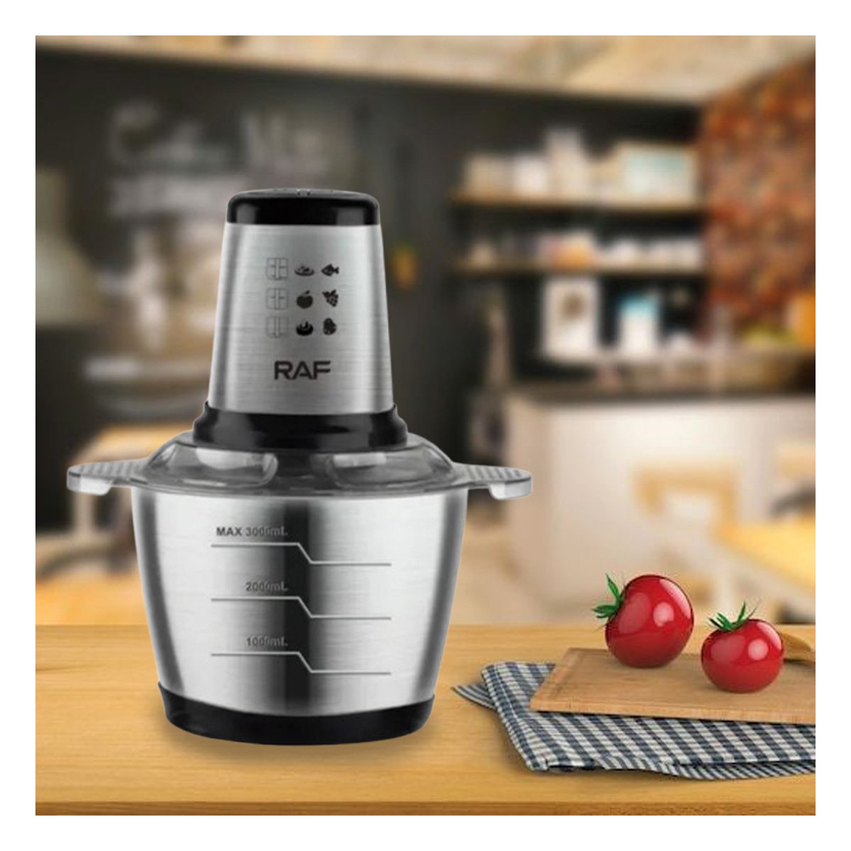 TRITURADOR 3L DE ALIMENTOS CON MOTOR POTENTE COLOR GRIS Y+REGALO STICKER - 2