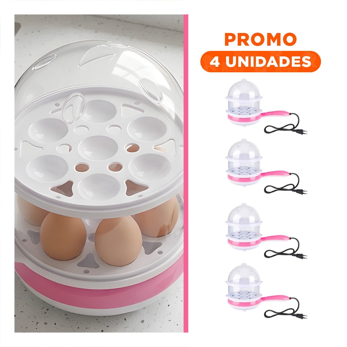PACK4 EXCELENTE RENDIMIENTO DE TETERA 2 EN 1 ROSADA FREIDORA PARA COCINA Y+REGALO STICKER - 1