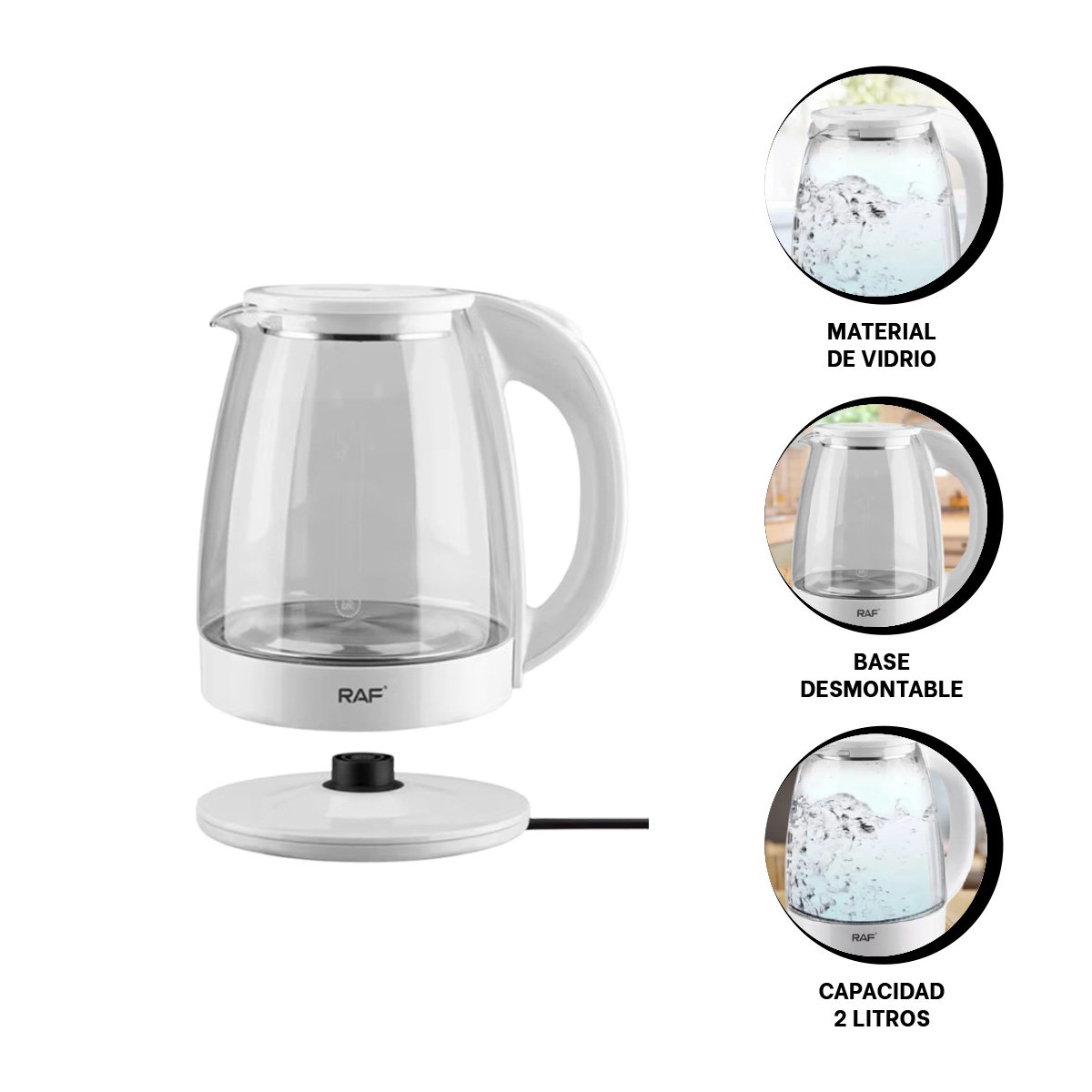 JARRA ELÉCTRICA 2L BLANCO CON CAPACIDAD EXTRA - 3
