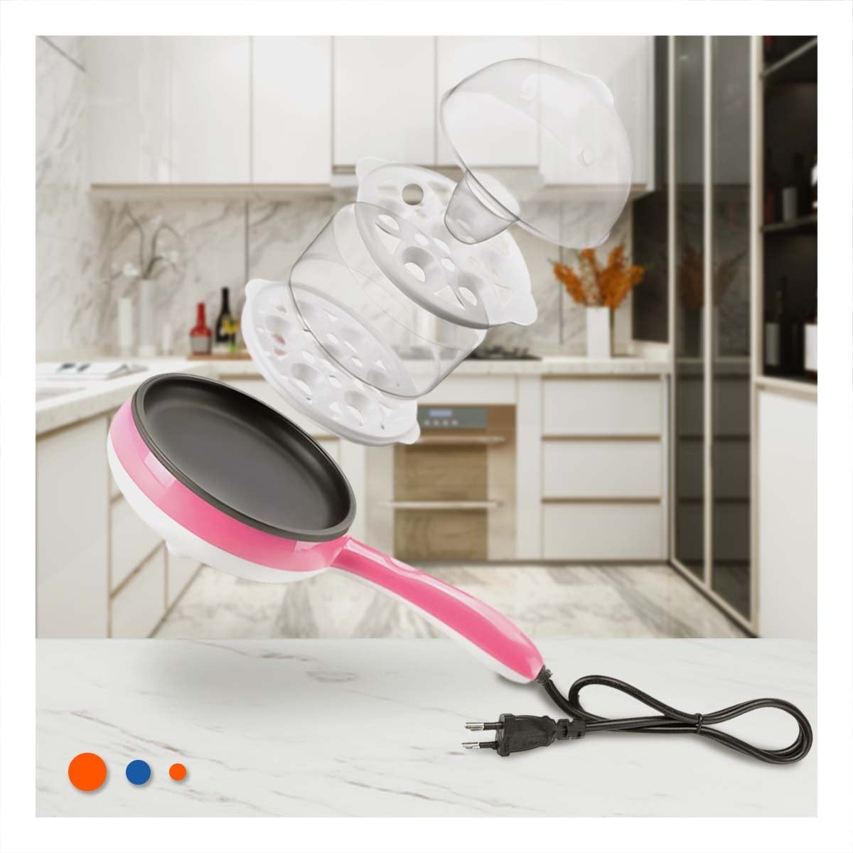 PAVA DE GRAN CALIDAD ROSADA 2 EN 1 FREIDORA PARA PREPARAR ARROZ Y BEBIDAS Y+PAPEL REGALO - 3