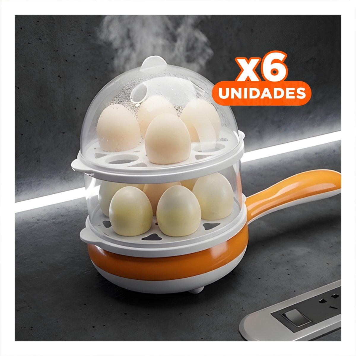 PACK6 HERVIDORA 2 EN 1 NARANJA PARA RECETAS RÁPIDAS Y+REGALO STICKER - 1