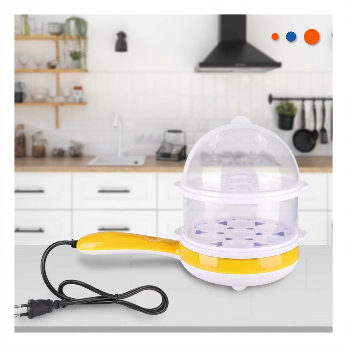 TETERA DE COLOR AMARILLO FREIDORA 2 EN 1 PARA SU FAMILIA EN LA COCINA Y+PAPEL REGALO - 5