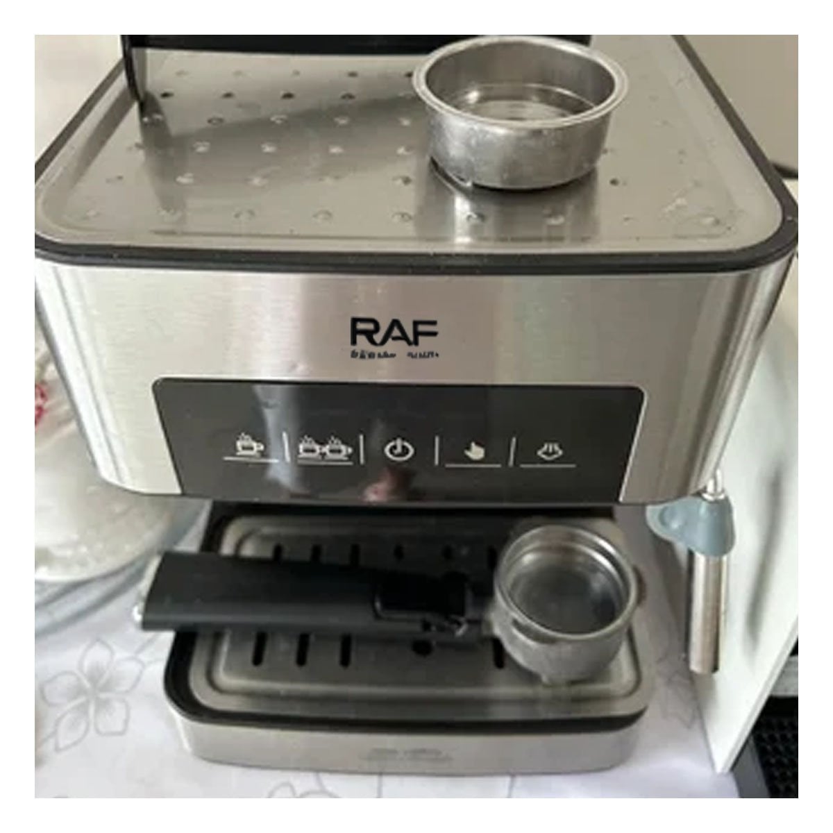 MÁQUINA DE CAFÉ ELÉCTRICA DIGITAL 1.6L PLATEADO PARA CASA Y+PAPEL REGALO - 5