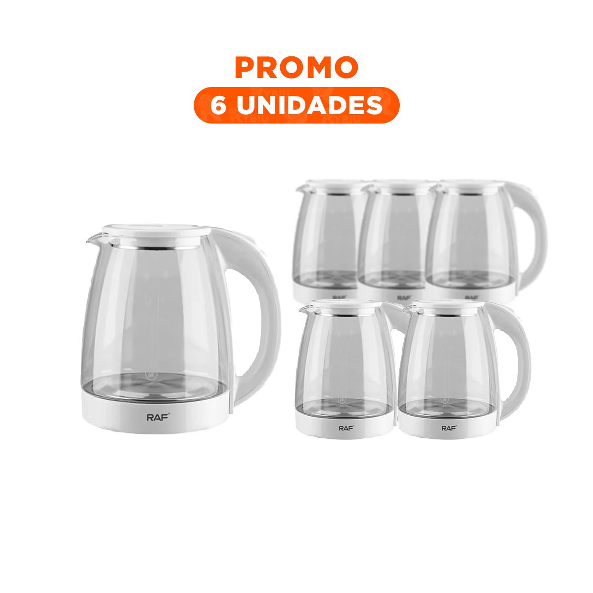 PACK6 TETERA ELÉCTRICA 2L BLANCO PARA INFUSIONES RÁPIDAS - 1