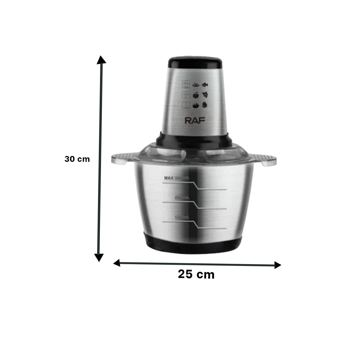 PACK2 TRITURADOR DE ALIMENTOS COLOR GRIS 3L PARA MOLER - 4