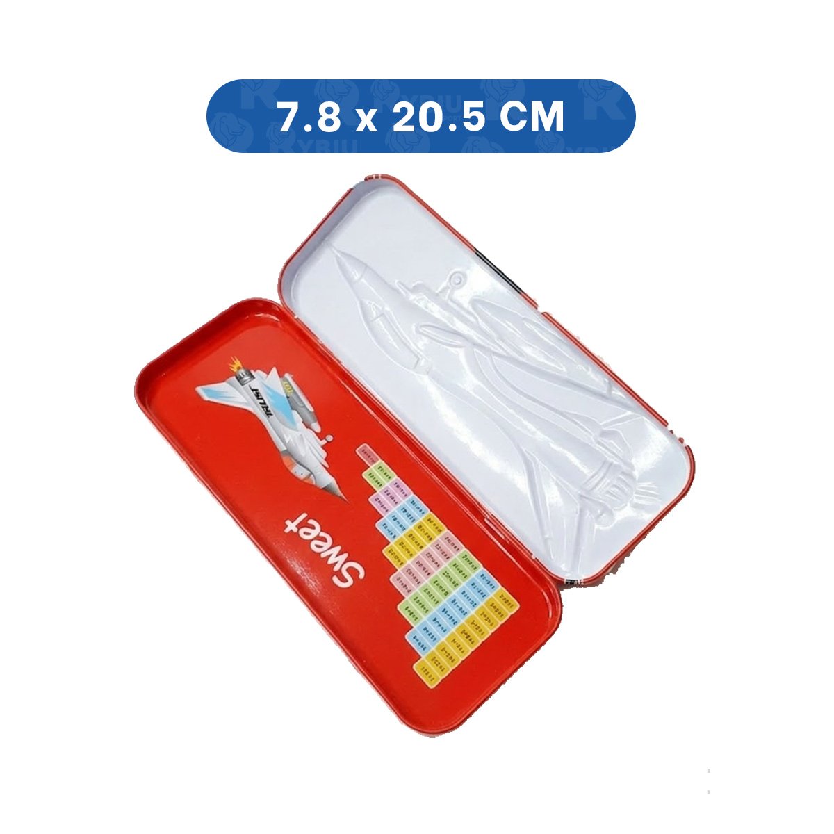 PACK2 ORGANIZADOR METALICO ESCOLAR ROJO CON COMPARTIMENTO INTERNO PRACTICO Y+REGALO STICKER - 4