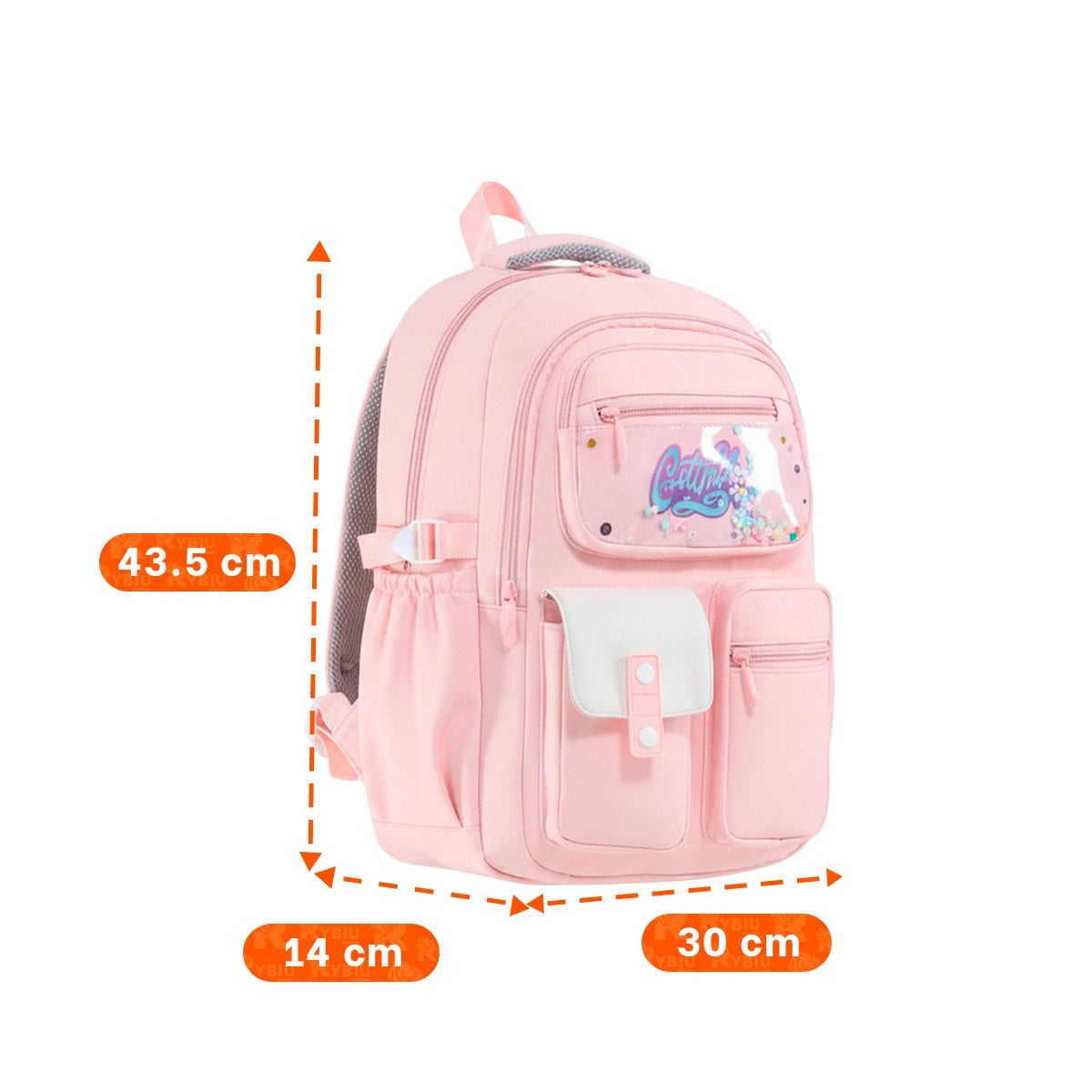 BOLSO UNIVERSITARIO COTTMIR ROSADO CON 3 BOLSILLOS RESISTENTES PARA CLASES Y+REGALO STICKER - 4