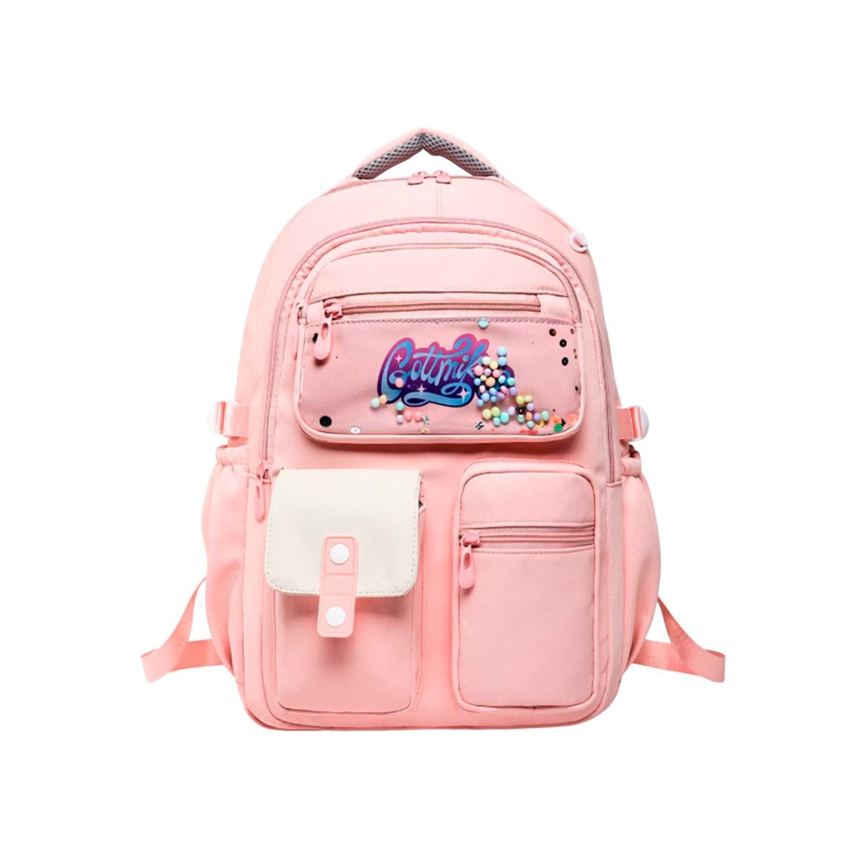 PACK4 CARTERA MODERNA COTTMIR ROSADO CON 3 BOLSILLOS PRACTICOS PARA UNIVERSIDAD Y+PAPEL REGALO - 3