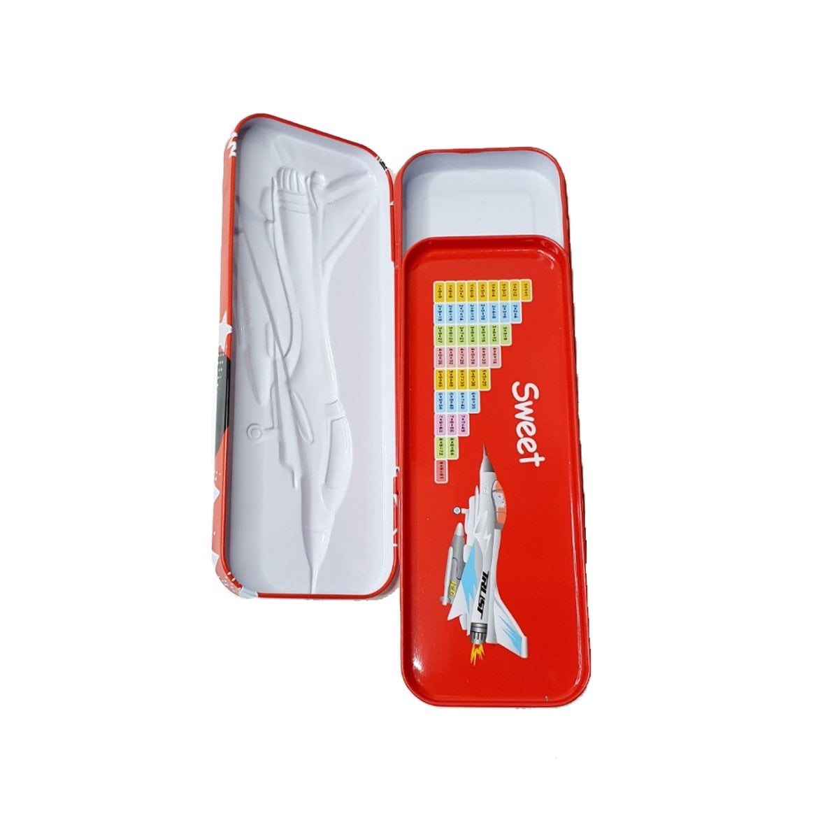 PACK12 PORTALAPICES ESCOLAR ROJO CON ESTRUCTURA METALICA Y SEPARADOR INTERNO Y+REGALO STICKER - 2