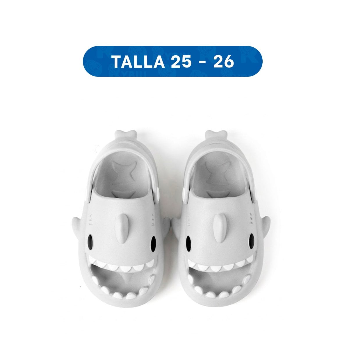PACK2 BABUCHA EN BLANCO CON CORREA DE TIBURON TALLA 25 26 PARA EL DESCANSO CON MODA - 4