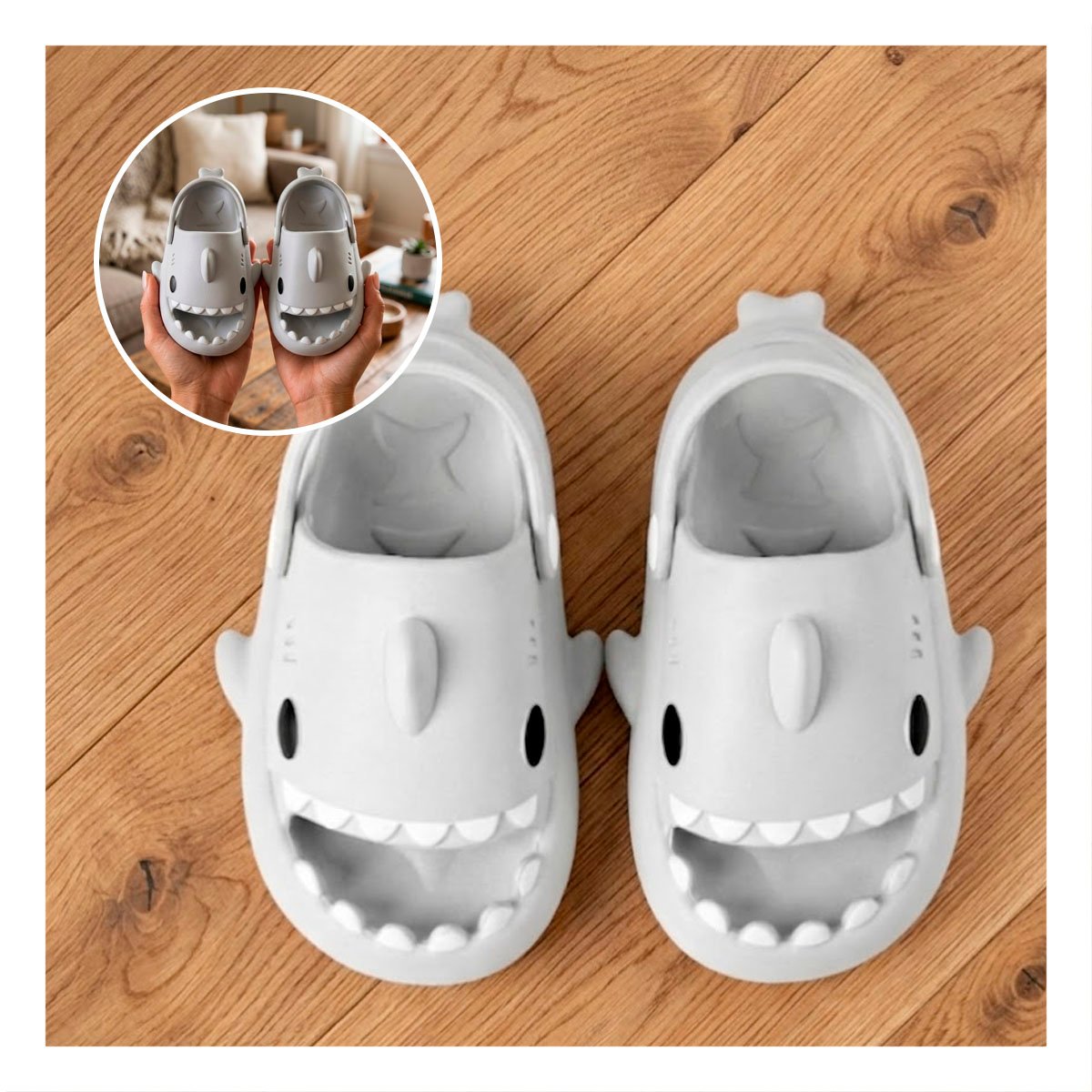 PACK2 BABUCHA EN BLANCO CON CORREA DE TIBURON TALLA 25 26 PARA EL DESCANSO CON MODA - 5