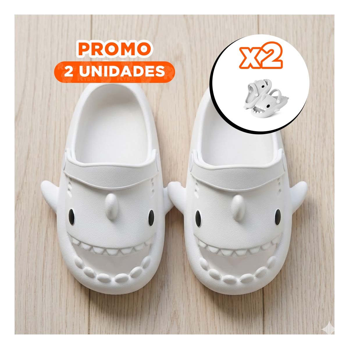 PACK2 HUARACHE DE TIBURON CON CORREA PARA NIÑOS BLANCO TALLA 29 30 DE CALIDAD Y+REGALO STICKER - 1