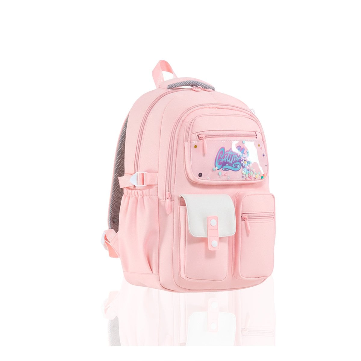 MORRAL JUVENIL COTTMIR ROSADO CON 3 BOLSILLOS COMODOS PARA USO DIARIO Y+LIGAS REGALO - 3