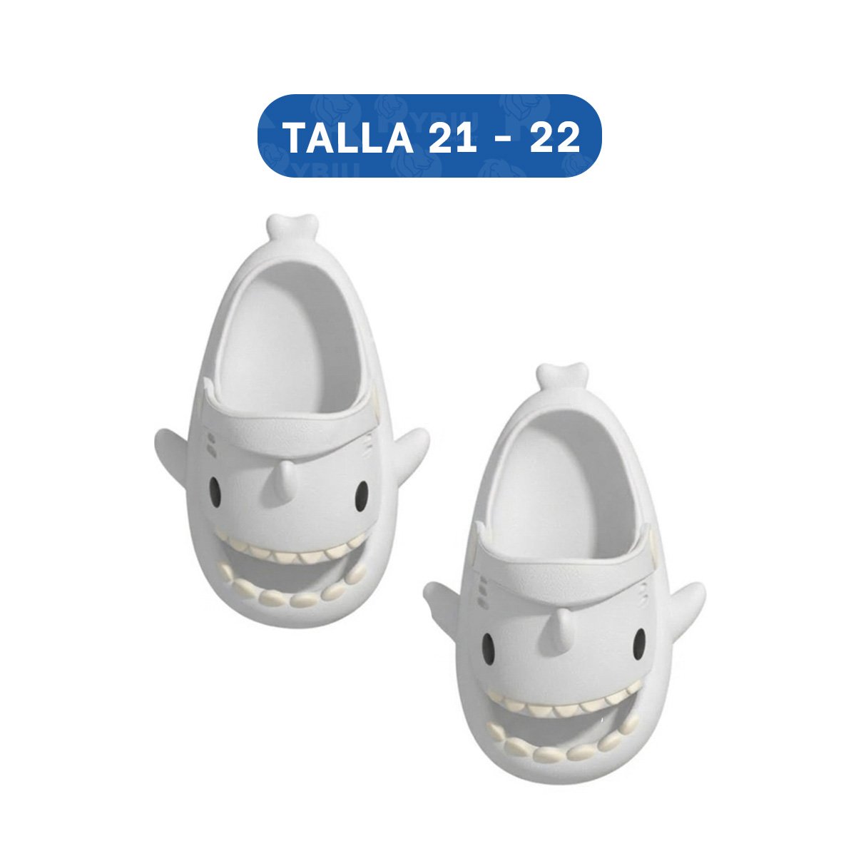 PACK6 OJOTA DE TIBURON PARA NIÑOS BLANCO TALLA 21 22 CON CORREA FACIL DE LIMPIAR - 4