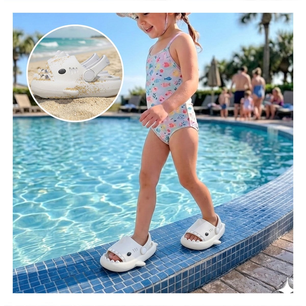 SANDALIA DE TIBURON PARA NIÑOS BLANCO TALLA 21 22 CON CORREA MUY VERSATIL Y+POST IT - 2
