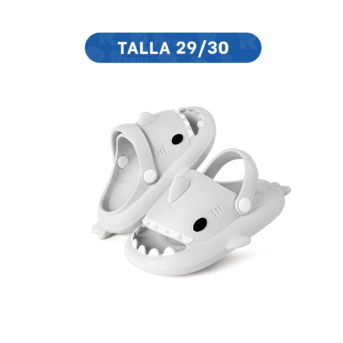 CALZADO INFANTIL CON CORREA DE TIBURON COLOR BLANCO EN TALLA 29 30 PARA PISCINA Y+LIGAS REGALO - 4