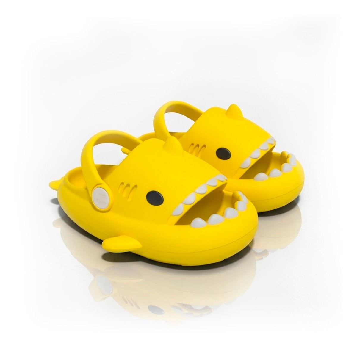 CHANCLA AMARILLO CON CORREA DE TIBURON PARA NIÑOS DE LA TALLA 25 26 Y+LIGAS REGALO - 3