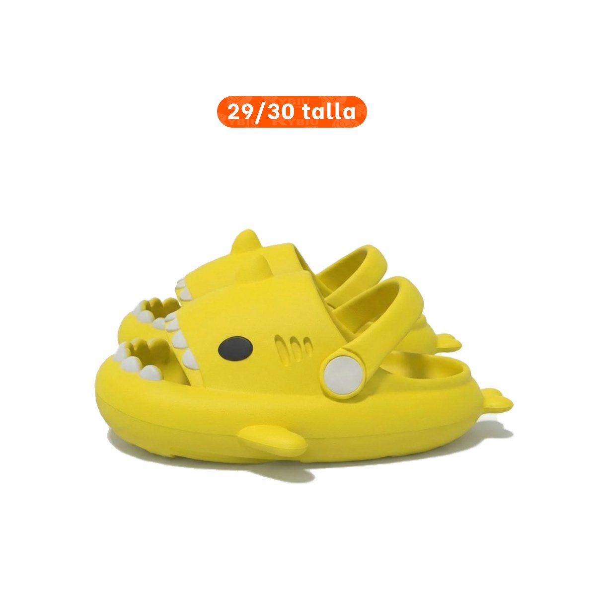 PACK4 OJOTA AMARILLO TALLA 29 A 30 PARA NIÑOS CON CORREA DE TIBURON DE PISCINA - 4