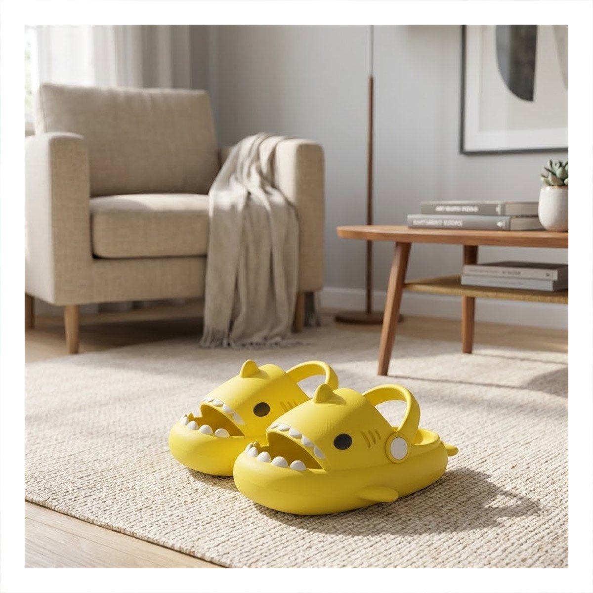 PACK4 OJOTA AMARILLO TALLA 29 A 30 PARA NIÑOS CON CORREA DE TIBURON DE PISCINA - 5