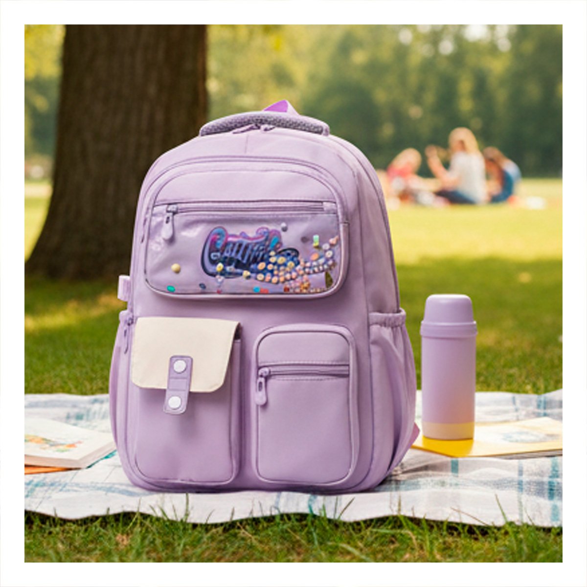 PACK4 VERSION COTTMIR 3 BOLSILLOS LILA MOCHILA ESCOLAR - 3