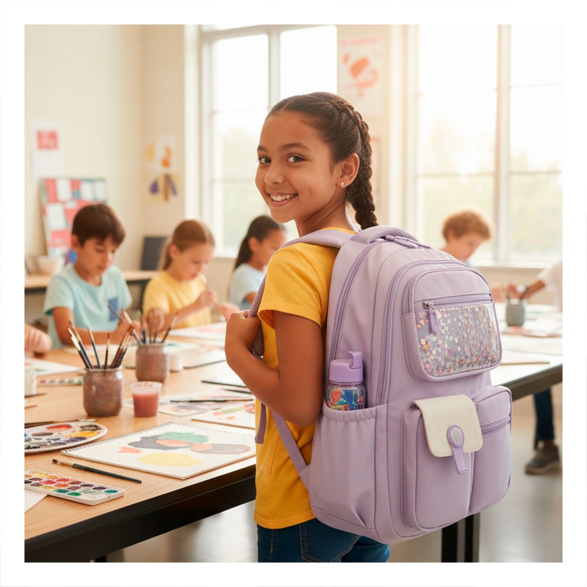 PACK4 VERSION COTTMIR 3 BOLSILLOS LILA MOCHILA ESCOLAR - 5