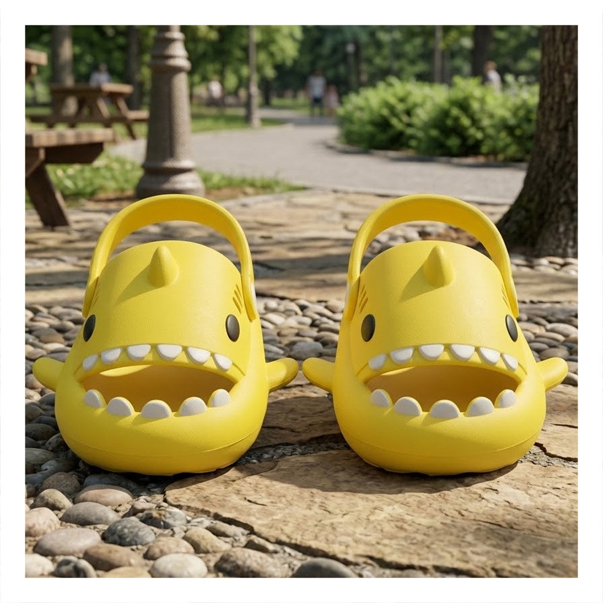 PACK2 BABUCHA TALLA 29 A 30 DE TIBURON COLOR AMARILLO PARA NIÑOS CON CORREA CAL - 3