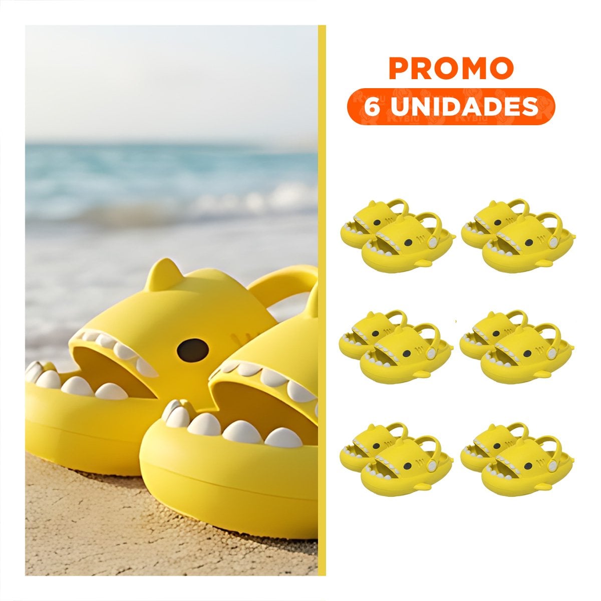 PACK6 OJOTA COLOR AMARILLO CON CORREA DE TIBURON DE MEDIDA 27 28 DE INFANTE - 1