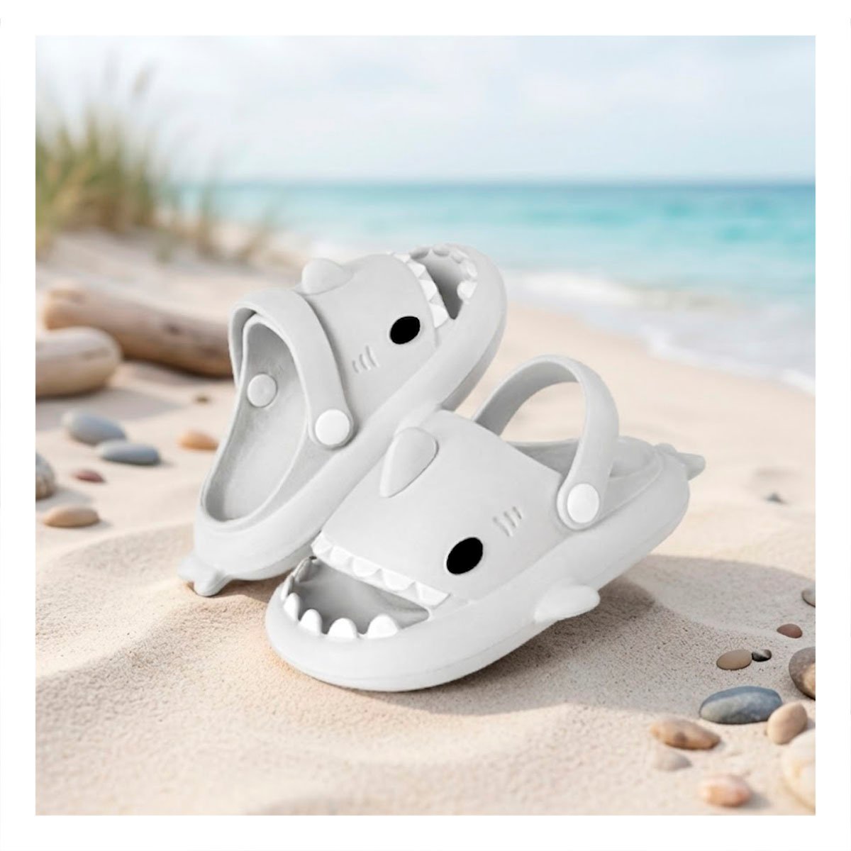 OJOTA CON TIBURON Y CORREA TALLA 25 26 EN BLANCO PARA UN VERANO LLENO DE ESTILO Y+POST IT - 3