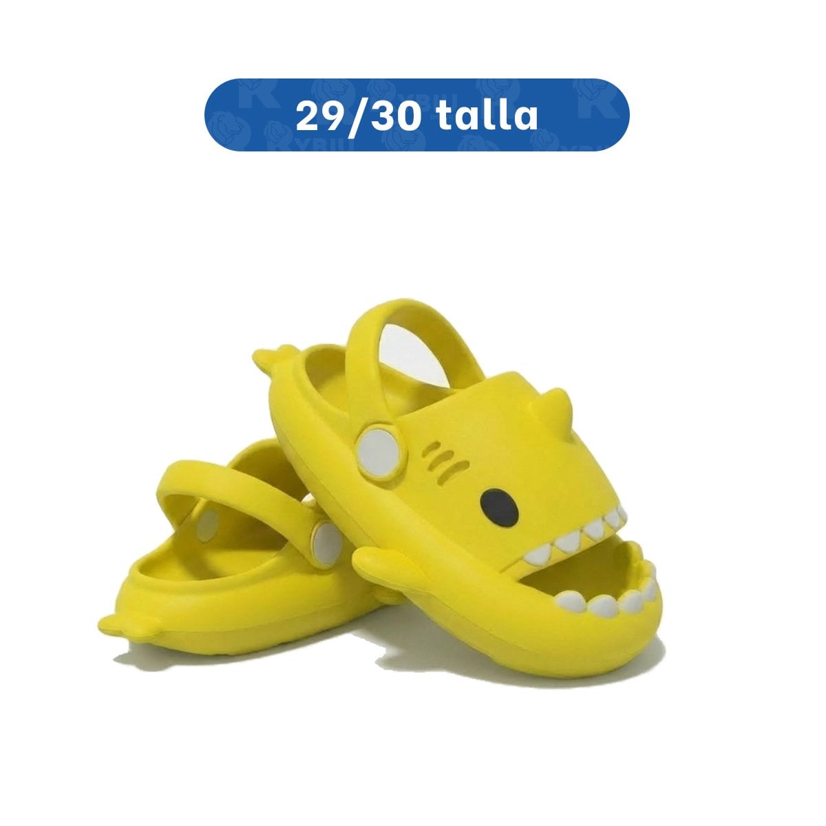 PACK6 CALZADO CON CORREA COLOR AMARILLO TALLA 29 A 30 DE TIBURON PARA NIÑOS RUN - 4