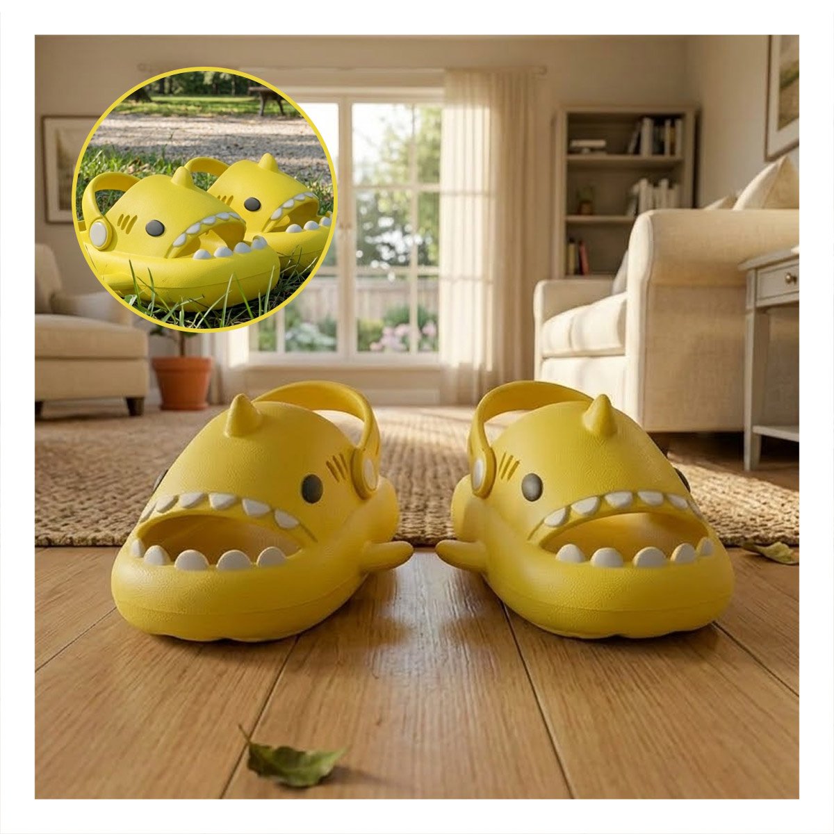 HUARACHE COLOR AMARILLO CON CORREA PARA NIÑOS TALLA 29 A 30 DE TIBURON TOP Y+REGALO STICKER - 5